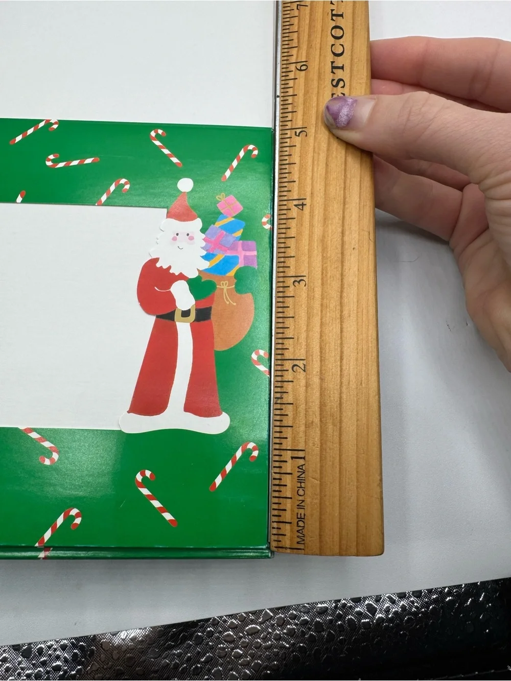 Vintage Lillian Vernon Green Greeting Card Photocards 272Z Cute Santa